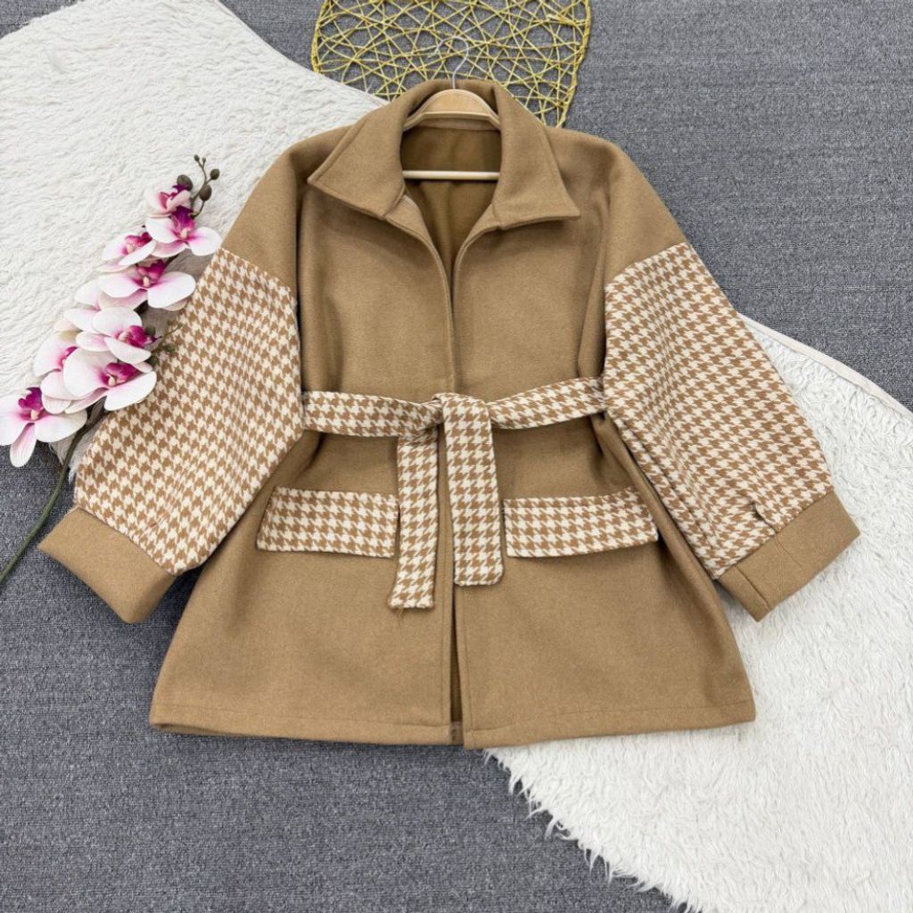 مشخصات پالتو  زنانه طرح ترکیبی جنیفر