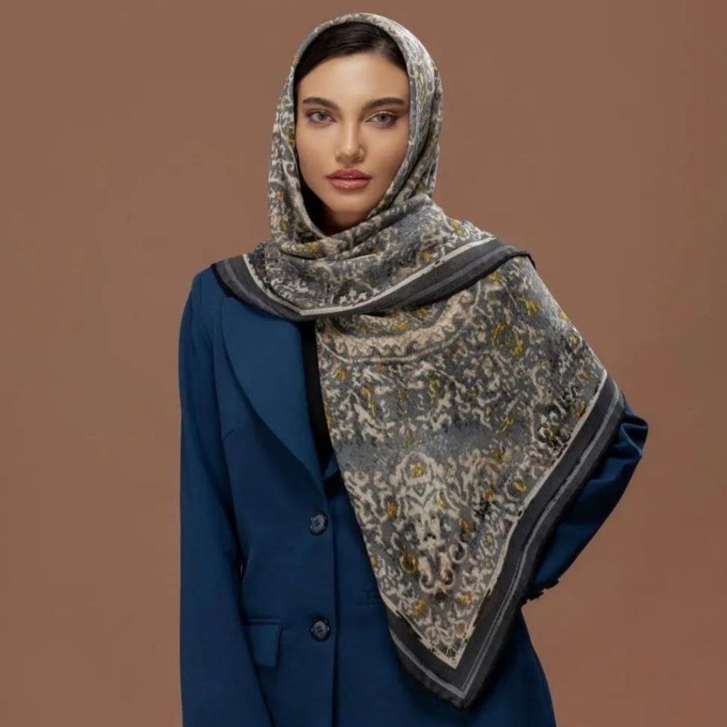 خرید انلاین روسری نخی دوردوخت زنانه قواره 120