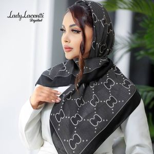 خرید انلاین روسری نخی قواره صد سیا اسکارف زنانه شیک