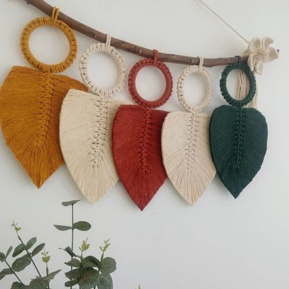 مشخصات دیوار کوب مکرومه بافی مدل رنگین