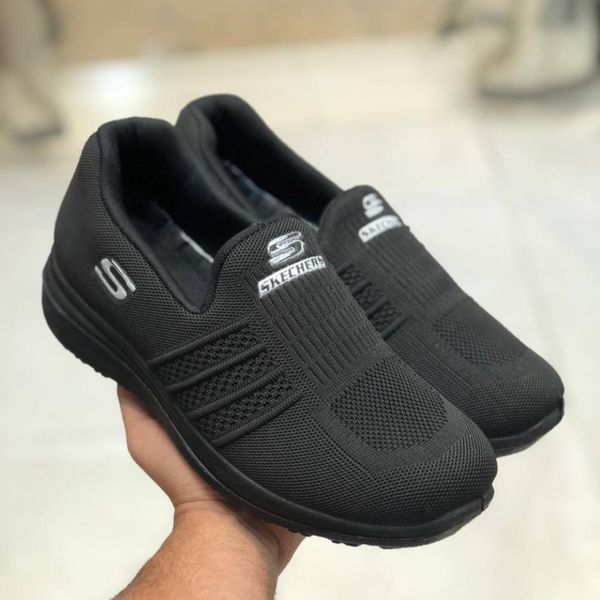 کفش اسکیچرز بی بند مردانه برند چاپان مشکی