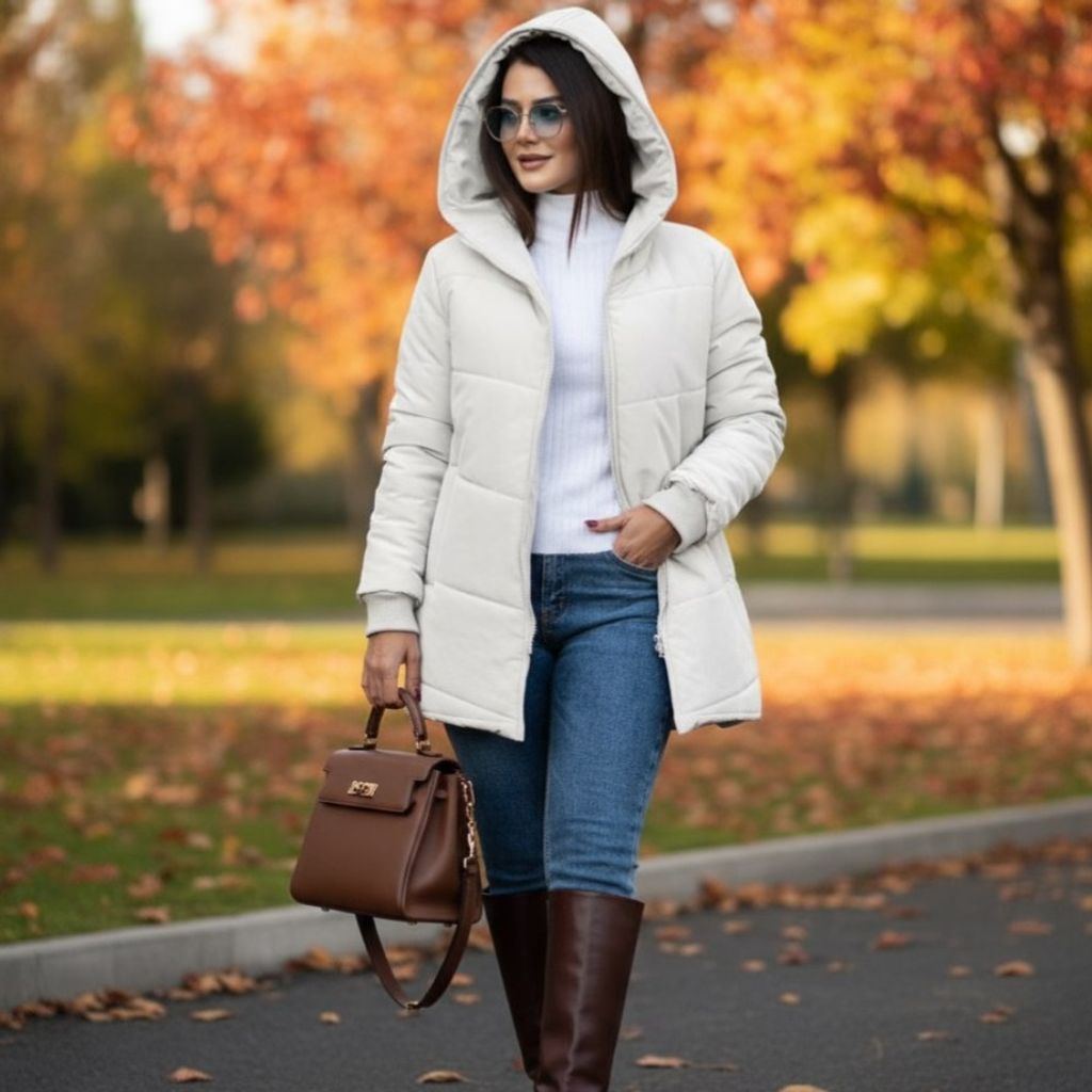 فروش اینترنتی کاپشن کتان سانا رنگ استخونی