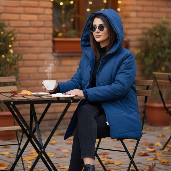 کاپشن کتان سانا رنگ آبی