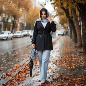 بارونی آستردار مدل نازنین رنگ مشکی