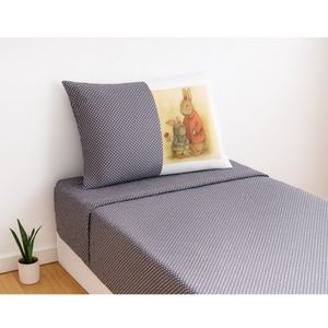 فروش اینترنتی ملحفه تشک مدل کشدار طرح مامان خرگوشه یک نفره 2تکه