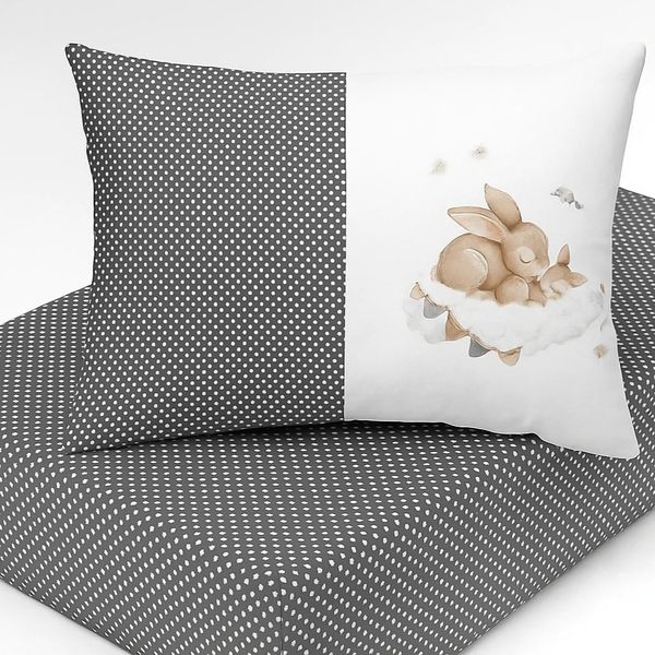 ملحفه تشک مدل کشدار طرح خرگوشی یک نفره 2تکه