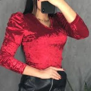 خرید انلاین شومیز مخمل مدل ملکه