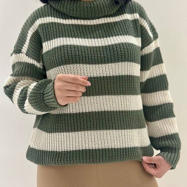 بافت یقه شل راه راه نورا