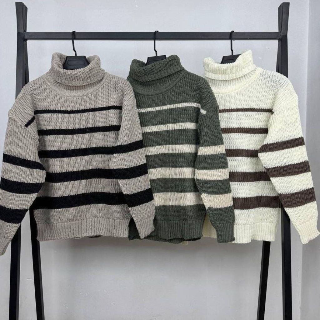 فروش اینترنتی بافت یقه شل راه راه نورا