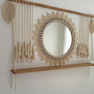 ست دیوار کوب و ایینه مکرومه بافی