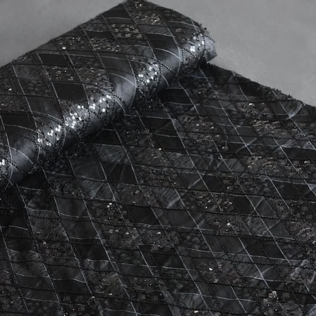 خرید انلاین پارچه ژاکارد ابریشم جواهر دوزی