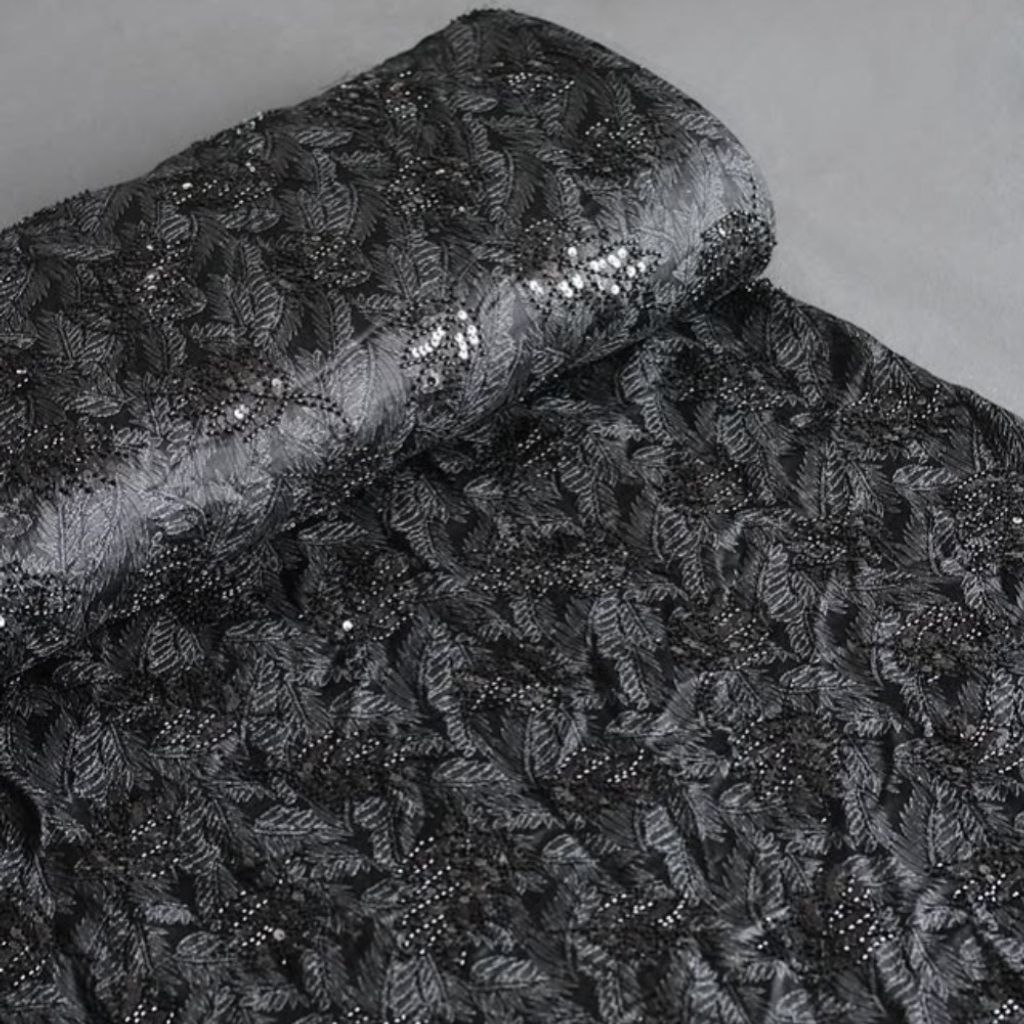 خرید آنلاین پارچه ژاکارد ابریشم جواهر دوزی