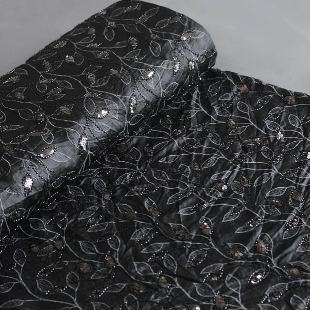 خرید انلاین پارچه ژاکارد ابریشم جواهر دوزی