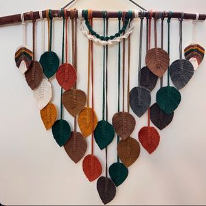 دیوارکوب برگ مکرومه بافی مدل قاجار