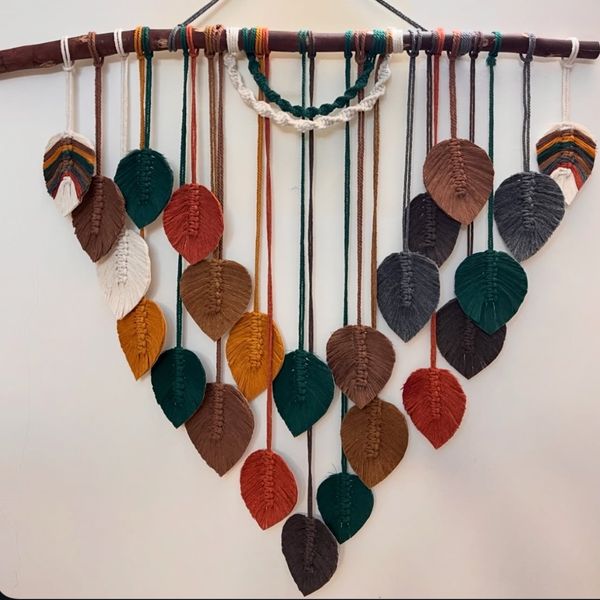 دیوارکوب برگ مکرومه بافی مدل قاجار