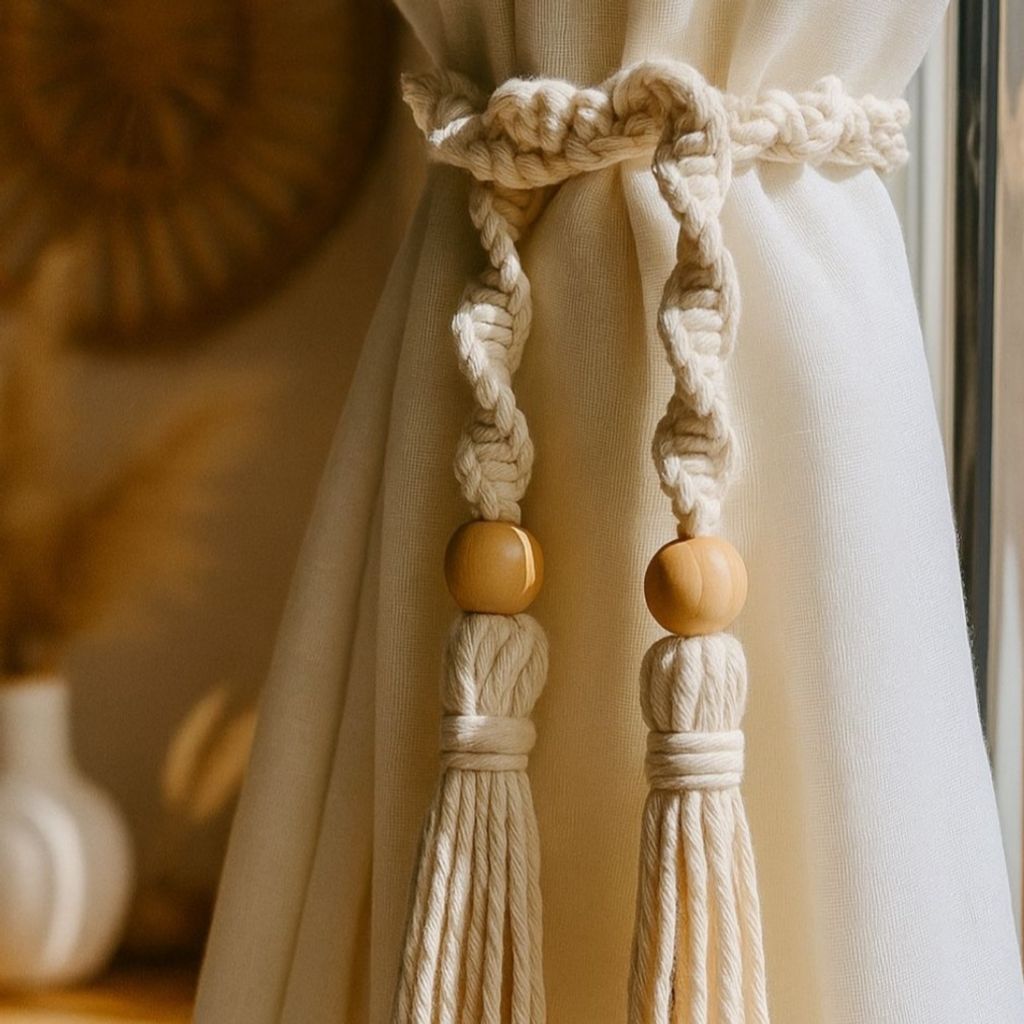 خرید انلاین هولدر پرده مکرومه بافی