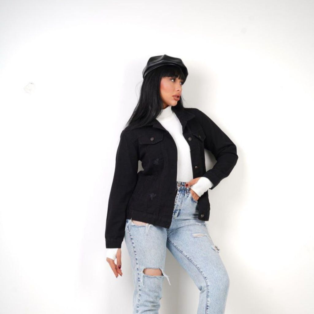 خرید اینترنتی کت جین زنانه مشکی