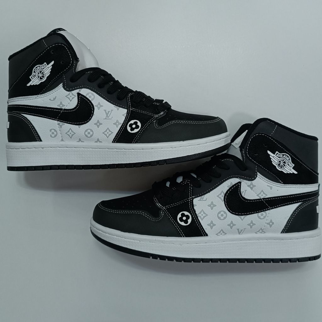 خرید انلاین کتونی مردانه جردن ال وی ساقدار مشکی سفید کیفیت بالا