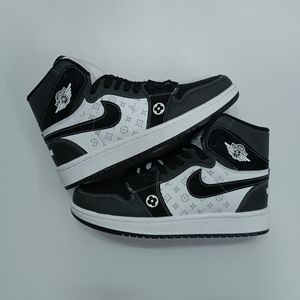 خرید اینترنتی کتونی مردانه جردن ال وی ساقدار مشکی سفید کیفیت بالا