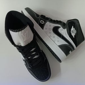 فروش اینترنتی کتونی مردانه جردن ال وی ساقدار مشکی سفید کیفیت بالا