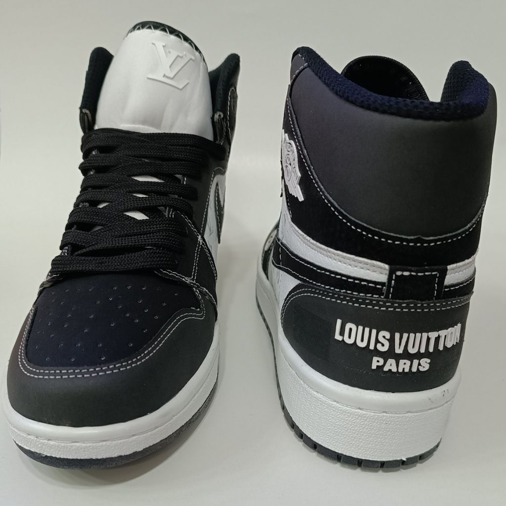 خرید انلاین کتونی مردانه جردن ال وی ساقدار مشکی سفید کیفیت بالا