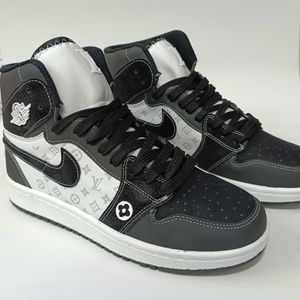 خرید اینترنتی کتونی مردانه جردن ال وی ساقدار مشکی سفید کیفیت بالا