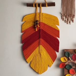 دیوارکوب پاییزی برگ مکرومه طرح شفق