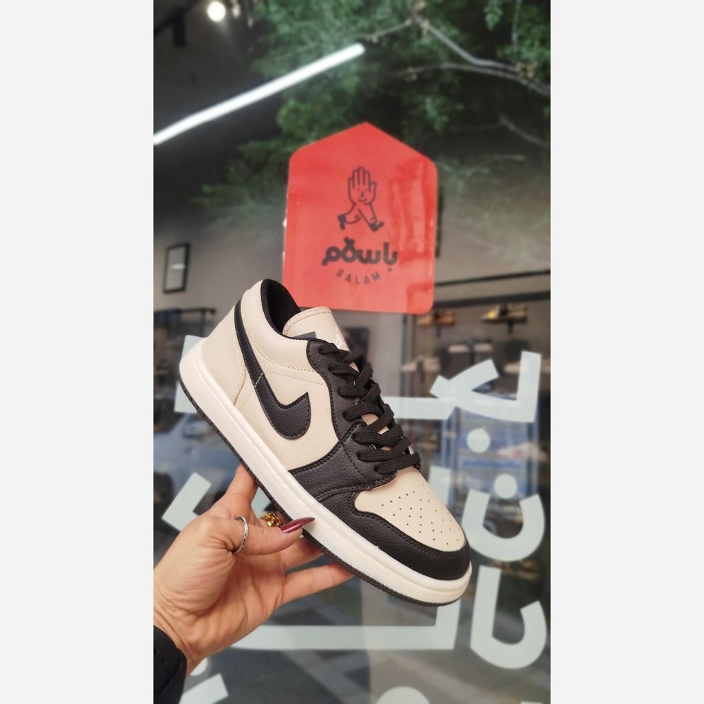 فروش اینترنتی کفش کتونی نایک جردن مشکی کرم مردانه/فروش اقساطی