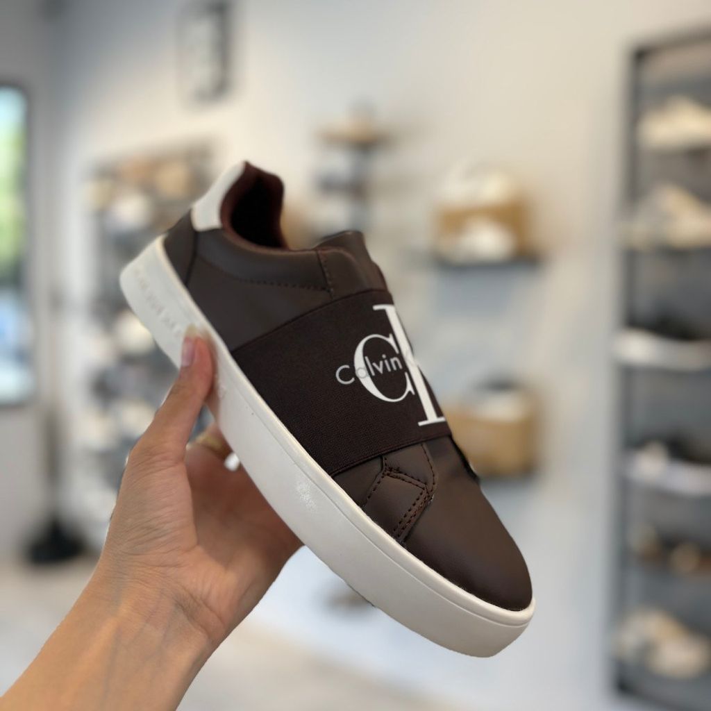 قیمت کفش کتونی کشی کلوین کلین قهوه ای زنانه/فروش اقساطی