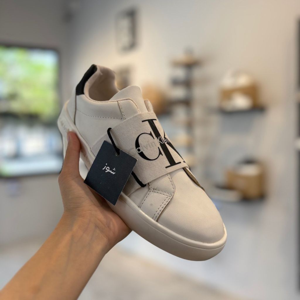 خرید اینترنتی کفش کتونی کشی کلوین کلین سفید زنانه/فروش اقساطی