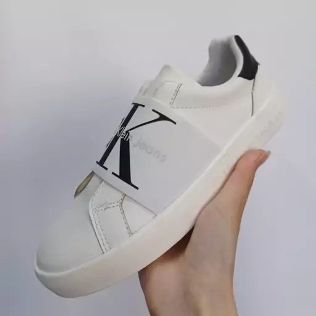 قیمت ارزان کفش کتونی کشی کلوین کلین سفید زنانه/فروش اقساطی