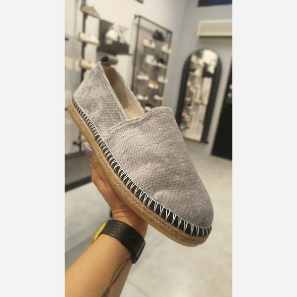 گیوه مردانه طوسی تیره دور دوخت برای تابستان وپیاده روی