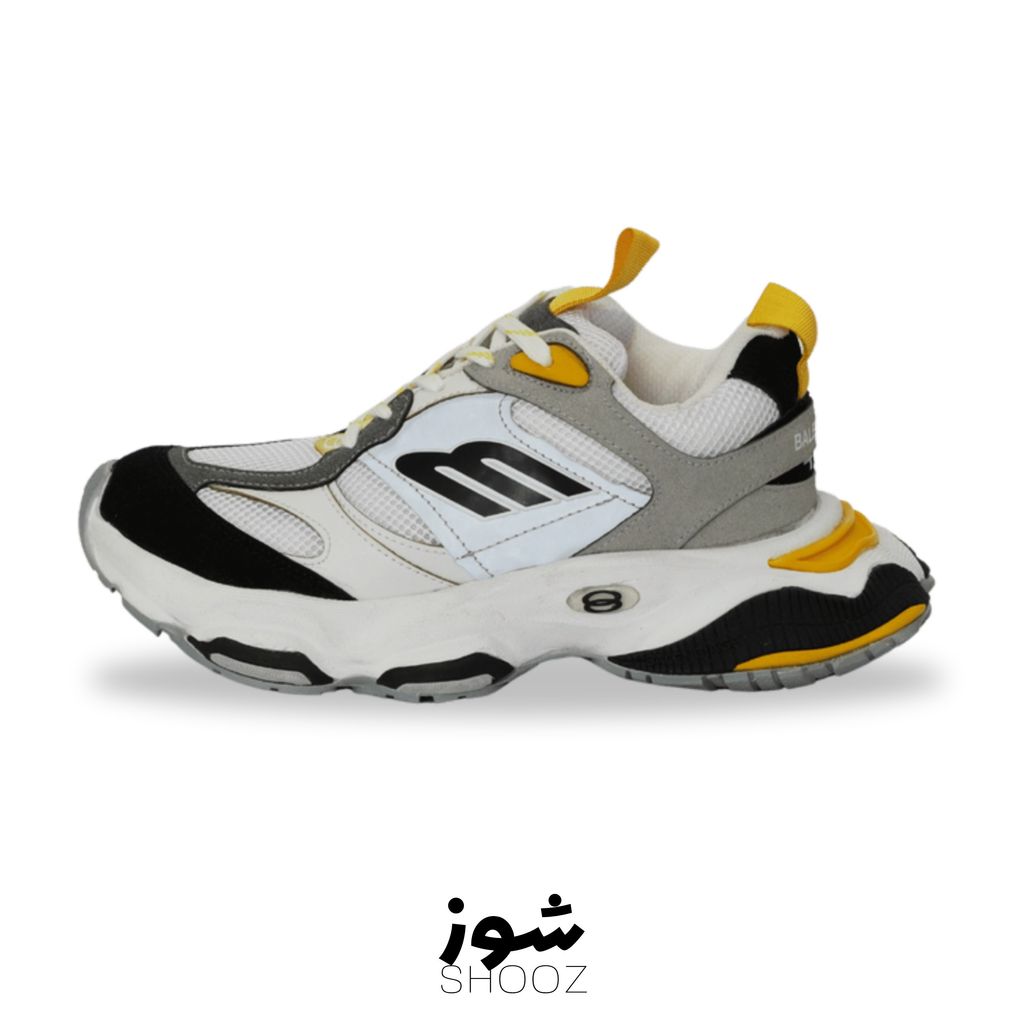 خرید انلاین کفش کتونی بالنسیاگاسفیدزرد مردانه/فروش اقساطی