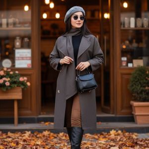 پالتو آوینو شالدار رنگ مشکی