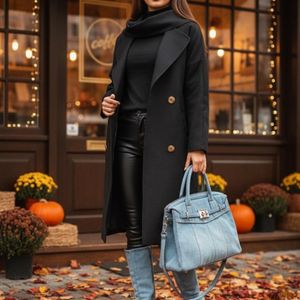 پالتو شالدار آوینو رنگ مشکی