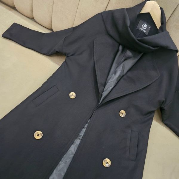 پالتو شالدار آوینو رنگ مشکی