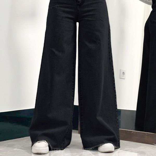 شلوار بگ جین  لی کج راه سنگ شور شده