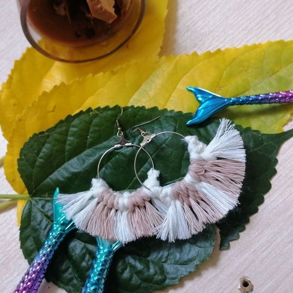 گوشواره مکرومه طرح مهتا