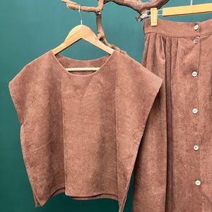 کراپ دامن مخمل کبریتی