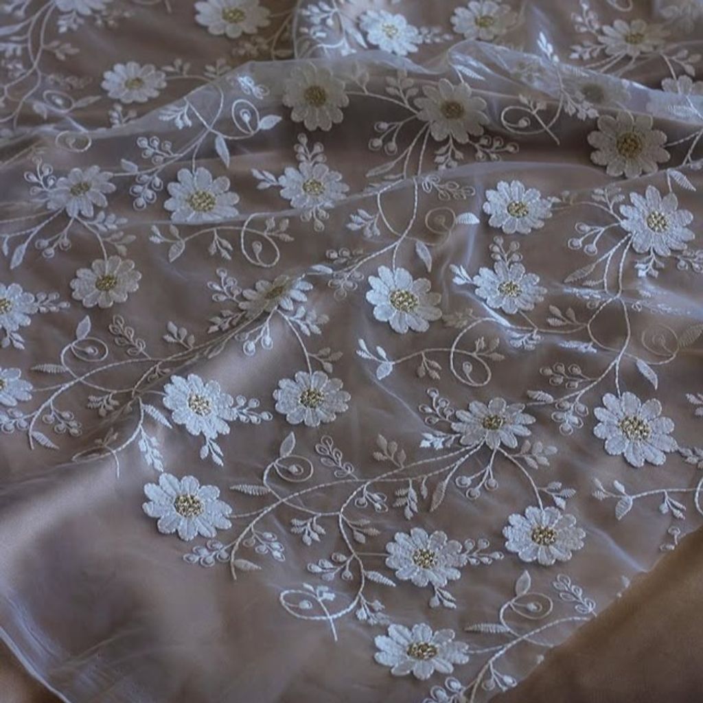 خرید اینترنتی پارچه های تور طرحدار