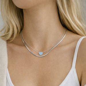 خرید آنلاین گردنبند دولاین استیل طلایی و نقره ای