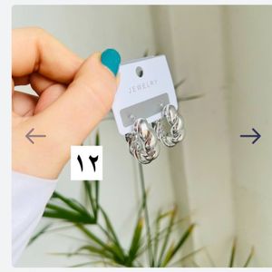 قیمت گوشواره نیکلی طرح نقره ای و طلایی