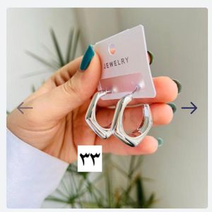 فروش اینترنتی گوشواره نیکلی طرح نقره ای و طلایی