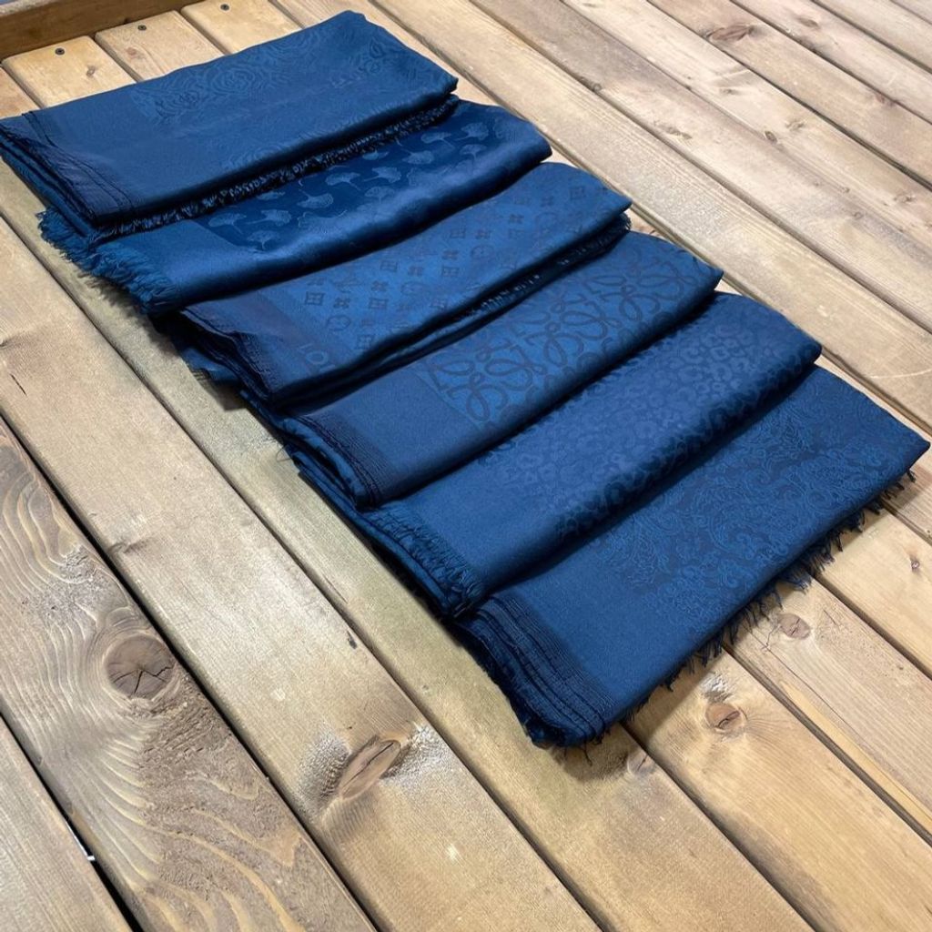 خرید اینترنتی روسری نخ ژاکارد اعلا رنگ کله غازی قواره 140 سانتی