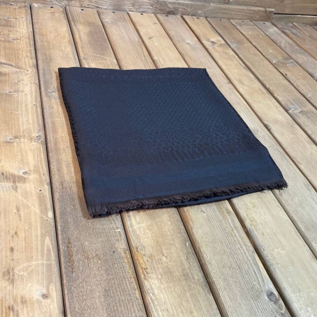 خرید آنلاین روسری ژاکارد نخی مجلسی قهوه ای سوخته قواره 140 سانتی