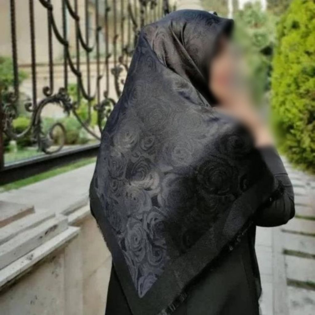 خرید اینترنتی روسری لمه ژاکارد مجلسی رنگ مشکی قواره بزرگ 140 سانتی