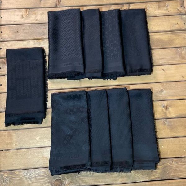 روسری مشکی ژاکارد مجلسی قواره دار