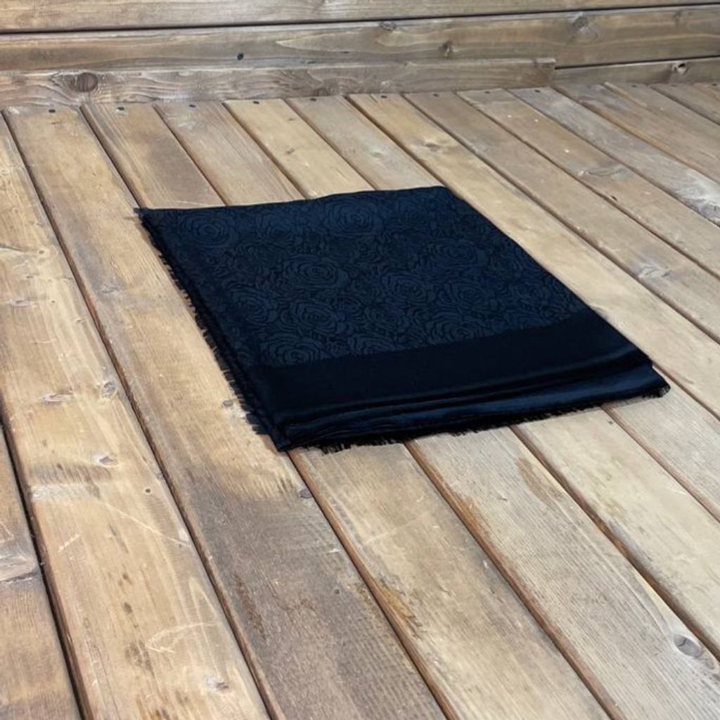 قیمت ارزان روسری مشکی ژاکارد مجلسی قواره دار