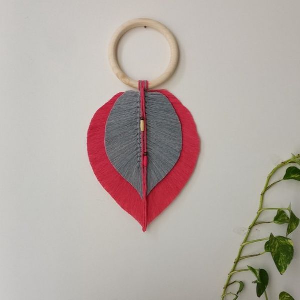 دوبرگ مکرومه با حلقه طرح پرناز