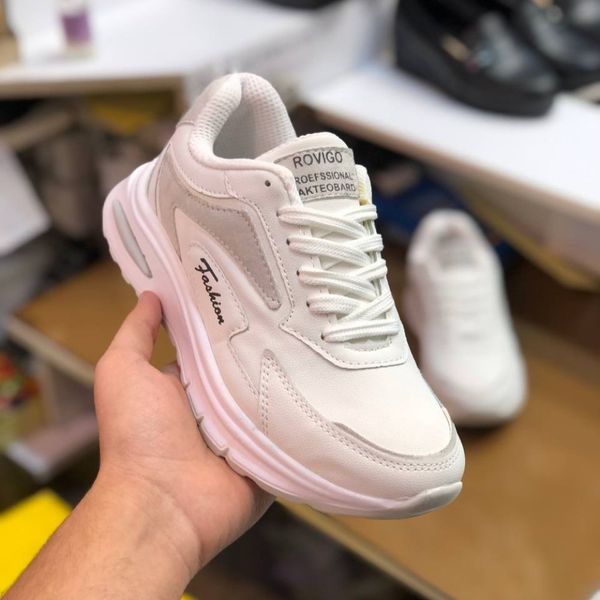 کفش چرم زنانه اسپرت مدل رامینگو سفید